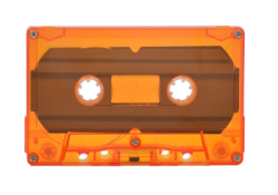 Transparent Orange Cassette Shell Tab Out
